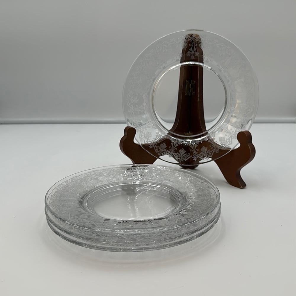 Vesta Clear Luncheon Plate by Glastonbury Lotus- set of 4